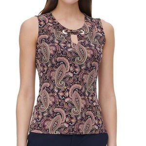 TOMMY HILFIGER NWT Grommet Keyhole Sleeveless Top Size Small